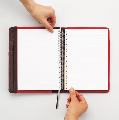 LIHIT LAB. Refillable Notebook with Cover, 7.2 x 9.6 x 1.5 inches, Navy (N-1647-11)