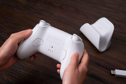 8Bitdo Ultimate Bluetooth Controller with Charging Dock, Wireless Pro Controller with Hall Effect Sensing Joystick, Compatible with Switch, Windows and Steam Deck (White)