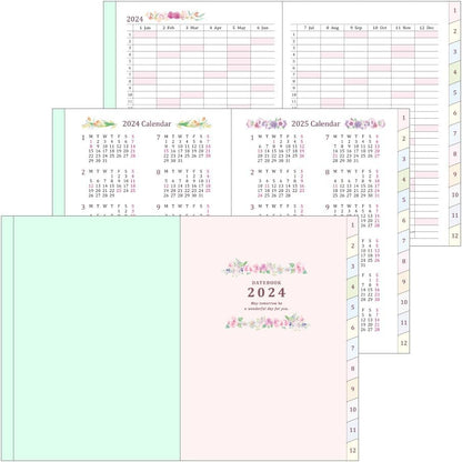 Midori Pocket Diary 22251006 Weekly Planner, 2024, A6, Clover Pattern, Starts January 2024 (country thyme floral)