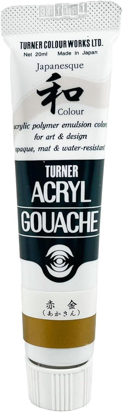 Turner Colour Works Acryl Gouache Artist Acrylic Paint - Single 20 ml Tube - Japanesque Red Gold (Metallic)