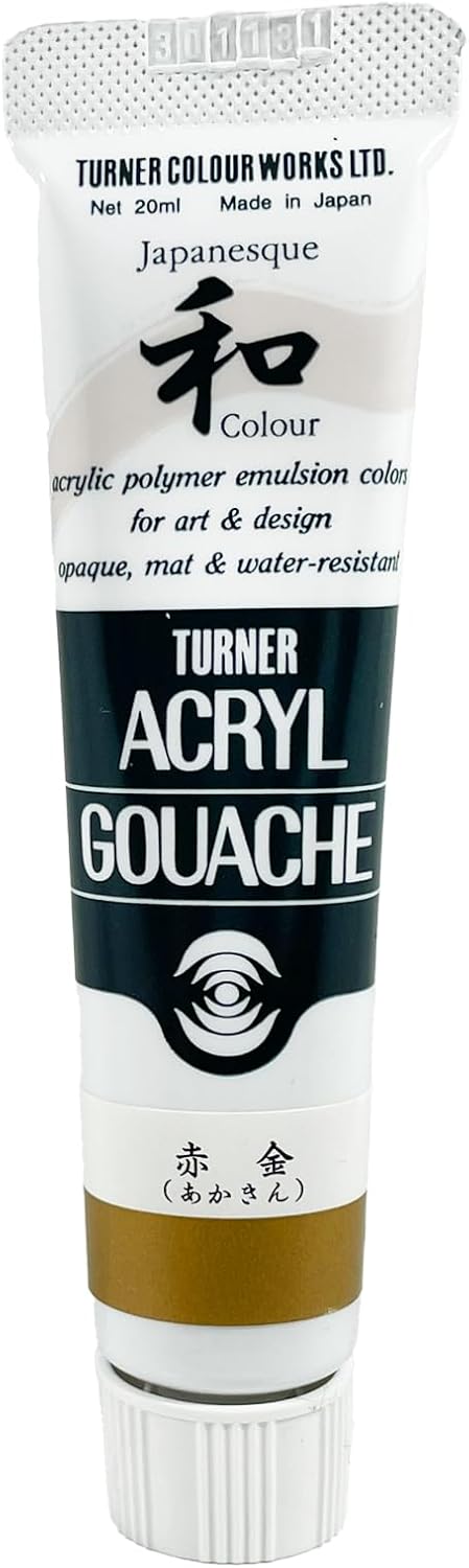 Turner Colour Works Acryl Gouache Artist Acrylic Paint - Single 20 ml Tube - Japanesque Red Gold (Metallic)