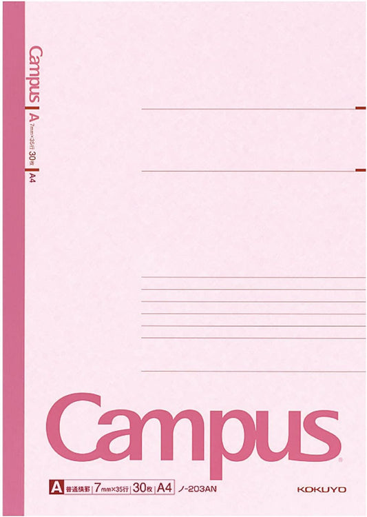 Notebook with pink binding and 'Campus' branding on a white background