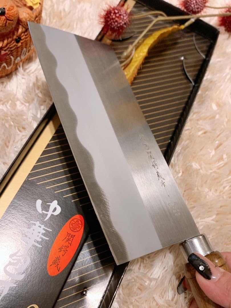 JapanBargain 1564, Chinese Chopping Knife Japanese Butcher Knife High Carbon Stainless Steel Kitchen Cleaver chef knives with Wooden Handle for Home and Restaurant, Made in Japan