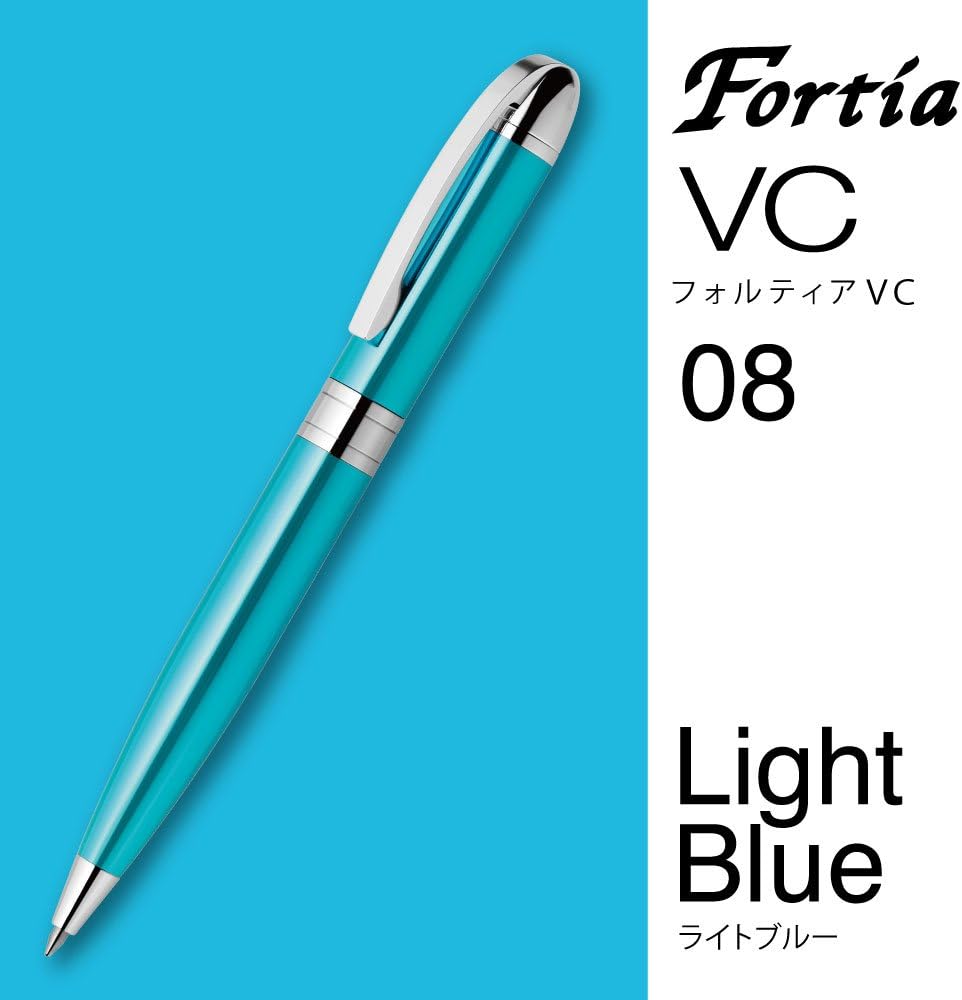 ZEBRA Oil Based Ink Ballpoint Pen, Fortia VC, Black Ink, Light Blue Body - BA93-LB