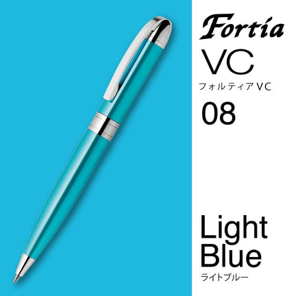 ZEBRA Oil Based Ink Ballpoint Pen, Fortia VC, Black Ink, Light Blue Body - BA93-LB