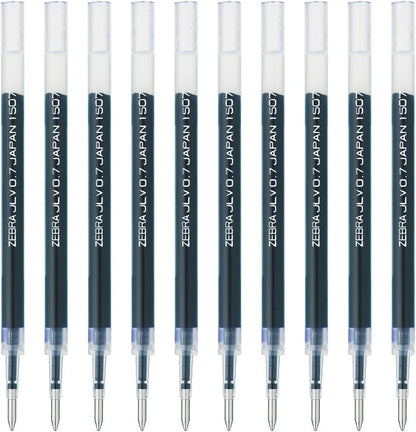 ZEBRA B-RJLV7-BL Gel Ballpoint Pen Refill, Sarasa Dry JLV-0.7 Lead, Blue, 10 Pens