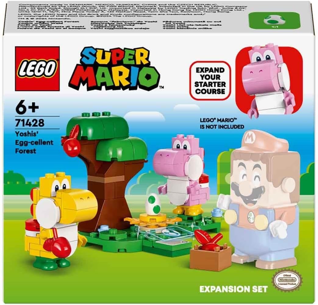 LEGO Super Mario Yoshi's Wild Forest Expansion Set, Toy with 2 Yoshi Figures Made of Stones for Boys and Girls, Small Gift for Children and Gamers from 6 Years 71428