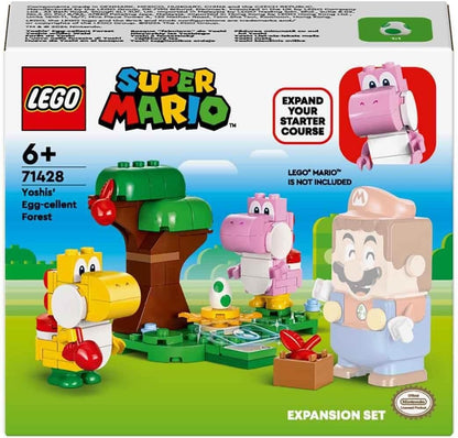 LEGO Super Mario Yoshi's Wild Forest Expansion Set, Toy with 2 Yoshi Figures Made of Stones for Boys and Girls, Small Gift for Children and Gamers from 6 Years 71428