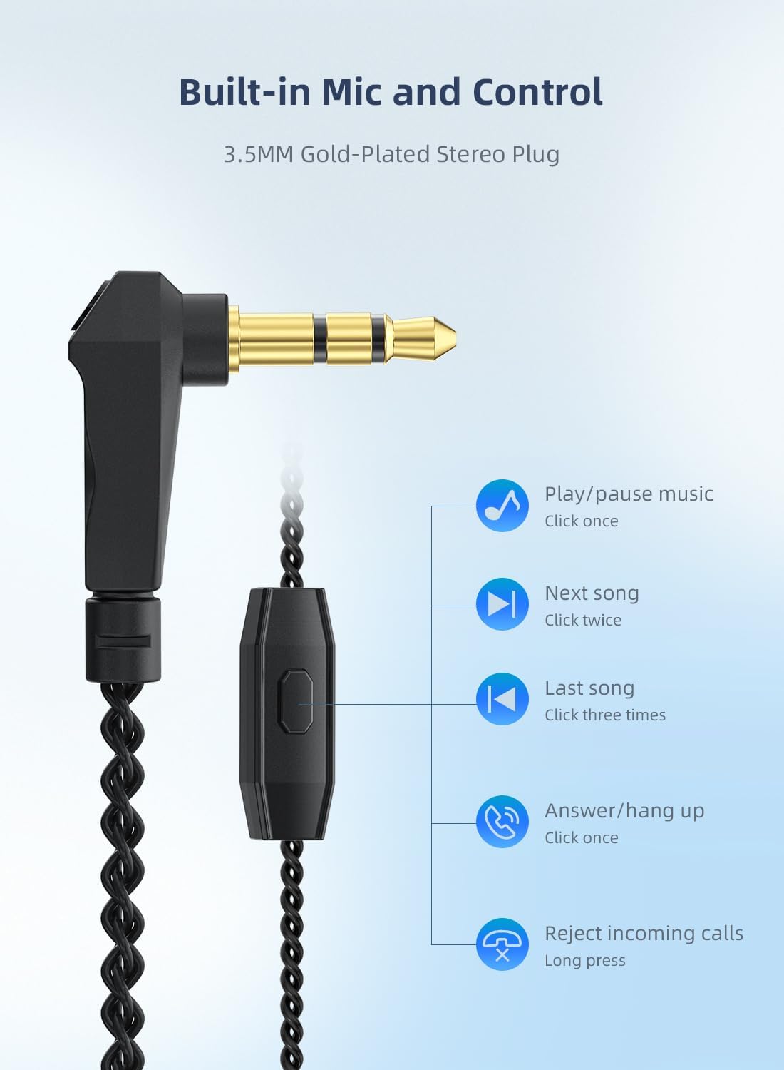 In Ear Monitor Wired Headphone, CCZ BC02 Dynamic Driver Bass Wired Headphone, Professional Hifi Earphone,Stereo Sound IEM Earbuds Earphone,CCZ In Ear Monitor for System (Silver Black, with MIC)???