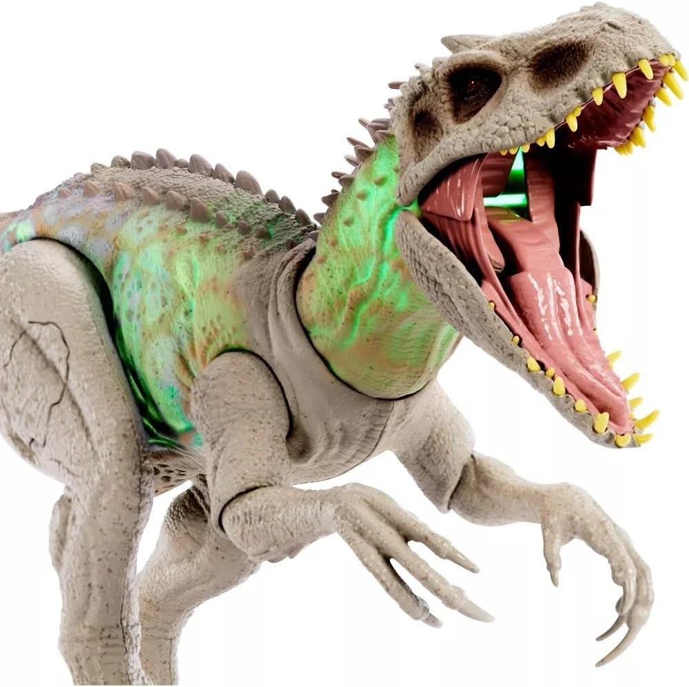 Jurassic World Indominus Rex Dinosaur Toy with Lights, Sounds, Chomp and Side to Side Neck Motion, Camouflage N Battle I-Rex, Digital Play