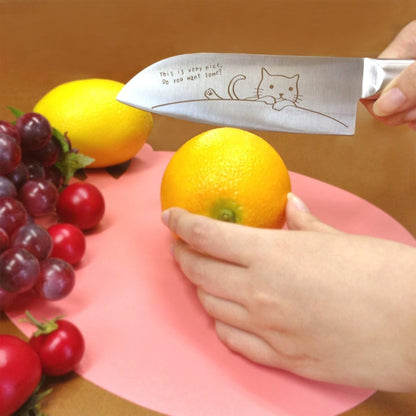 Meruperu cat Santoku pair set [Original cat picture-filled kitchen knife sharpening sharpener gift entitled]