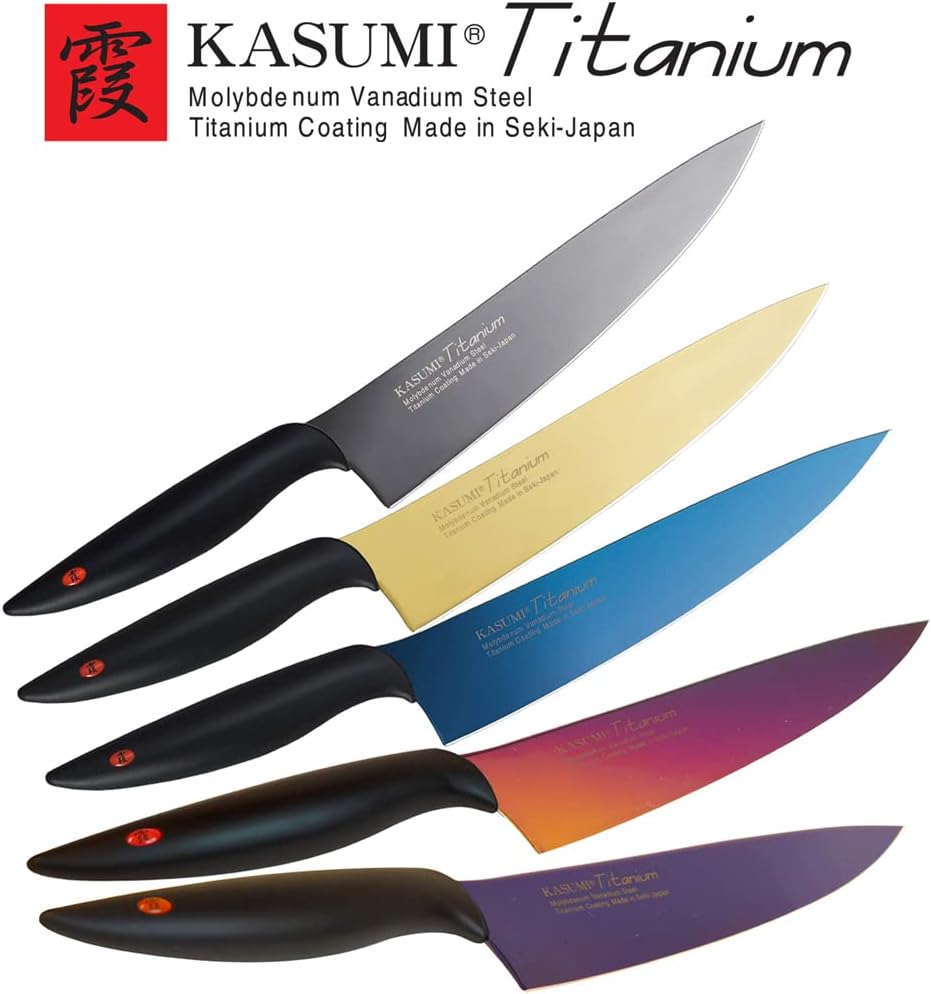 Sumikama Kasumi 22020/B Kasumi Knife, Titanium Coating, Sword-Shaped Knife, 7.9 inches (20 cm), Blue, Rust Resistant, Made in Japan, Seki City, Gifu Prefecture