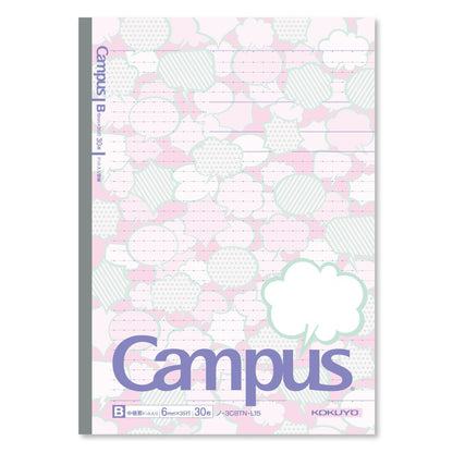 Kokuyo Campus Todai Series Pre-Dotted Notebook, Semi B5-dotted, 30 Sheets - 60 Pages, Limited Cover Sports-Field Stripe, 5 Pack (speeach bubble, 6mm)