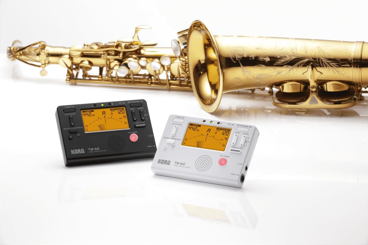 KORG KO-TM60WH TM-60 Combo Tuner Metronome with LED Screen, White