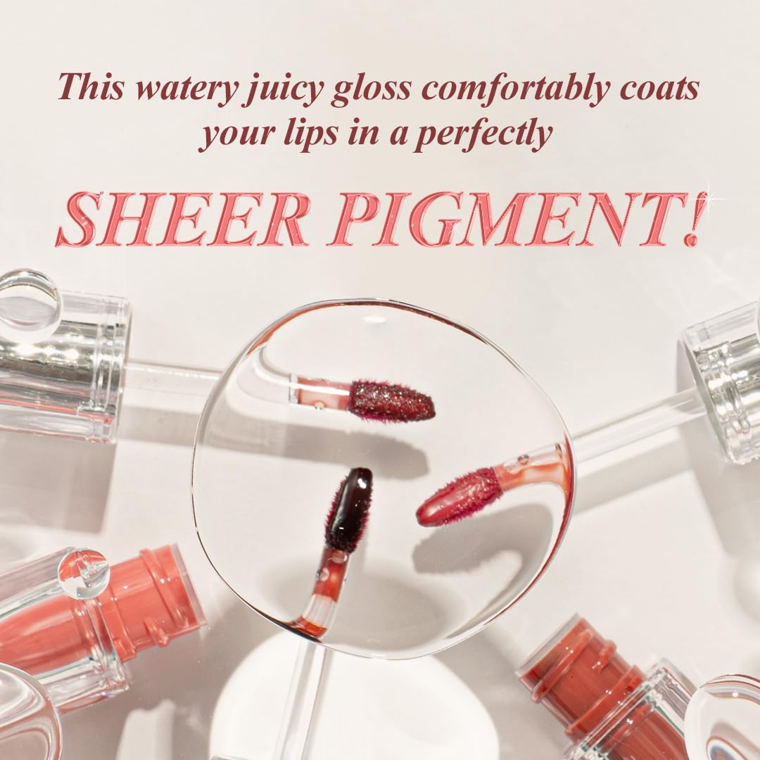 TIRTIR Waterism Tinted Lip Gloss #04 Fig Peach, 0.14 Fl Oz ??? Kiss Ready Lipgloss, 12H Long Lasting Non Sticky Natural Tinted Glow Korean Multiuse Cheek and Lip Tint for Women gift