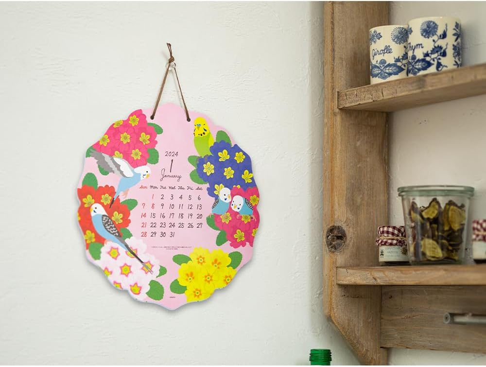 Midori 31283006 2024 Calendar Wall Hanging Die-Cut Tri Pattern