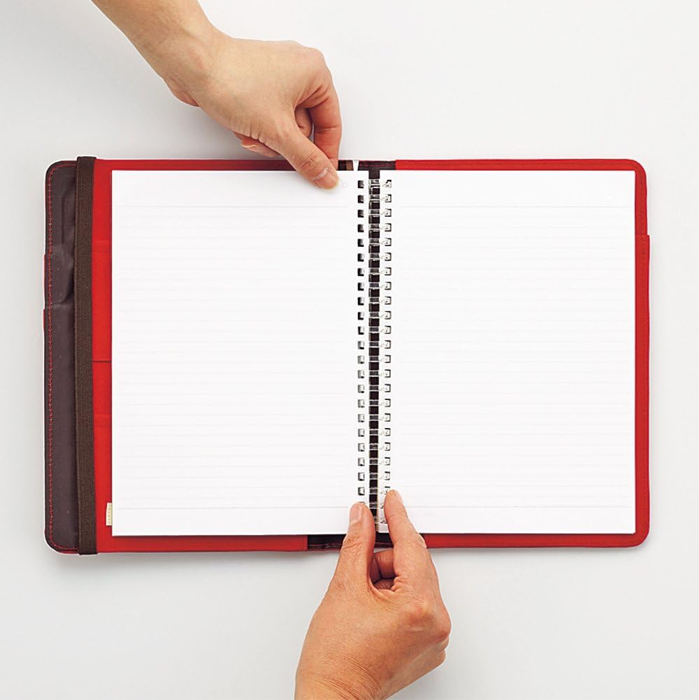 LIHIT LAB. Refillable Notebook with Cover, 7.2 x 9.6 x 1.5 inches, Navy (N-1647-11)