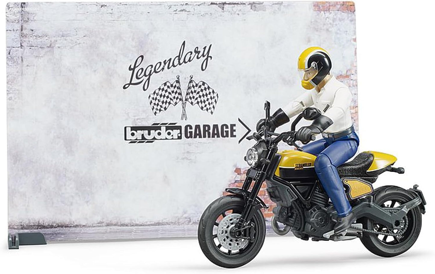 Bruder 62102 bworld Set - Motorcycle Service w Scrambler Ducati Full Throttle
