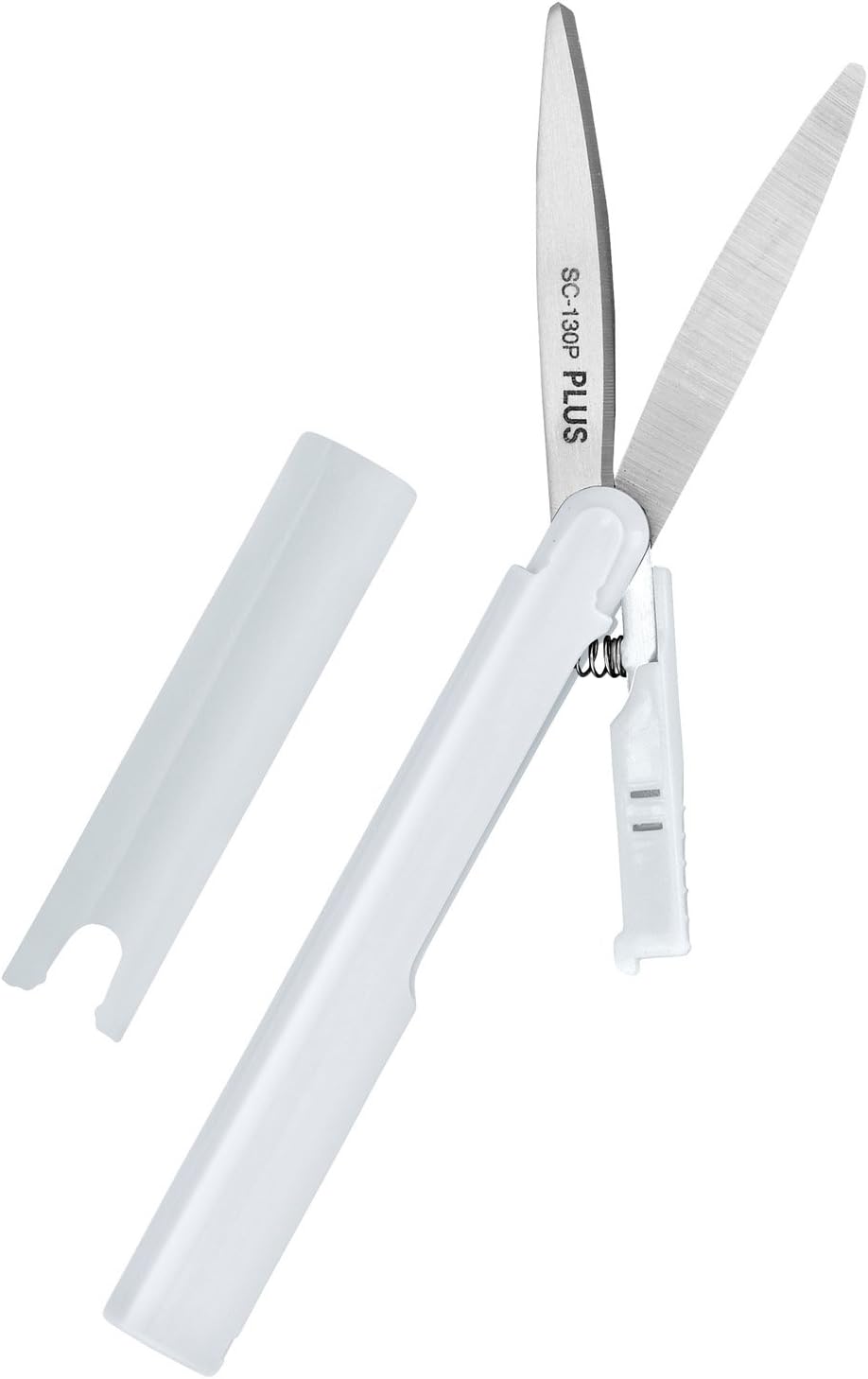 Plus Pen Style Compact Twiggy Scissors with Cover, White (34609)