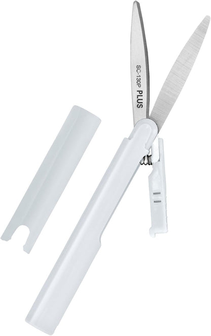 Plus Pen Style Compact Twiggy Scissors with Cover, White (34609)