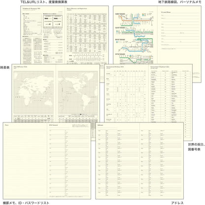 Midori 27097006 Professional Diary Notebook, 2024, A5 Slim, Weekly, Star Pattern (Starts December 2023) (Stars)