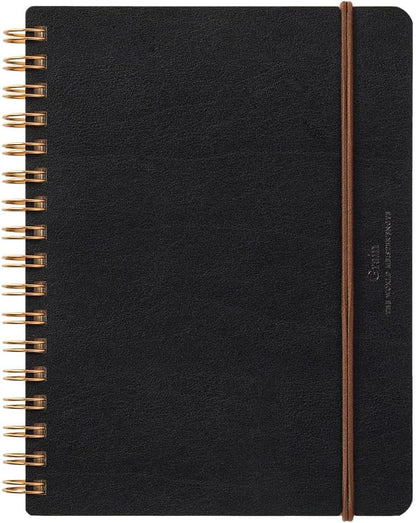 DESIGNPHIL 15222006 Midori Ring Notebook, Grain, B6 Transformation, Black