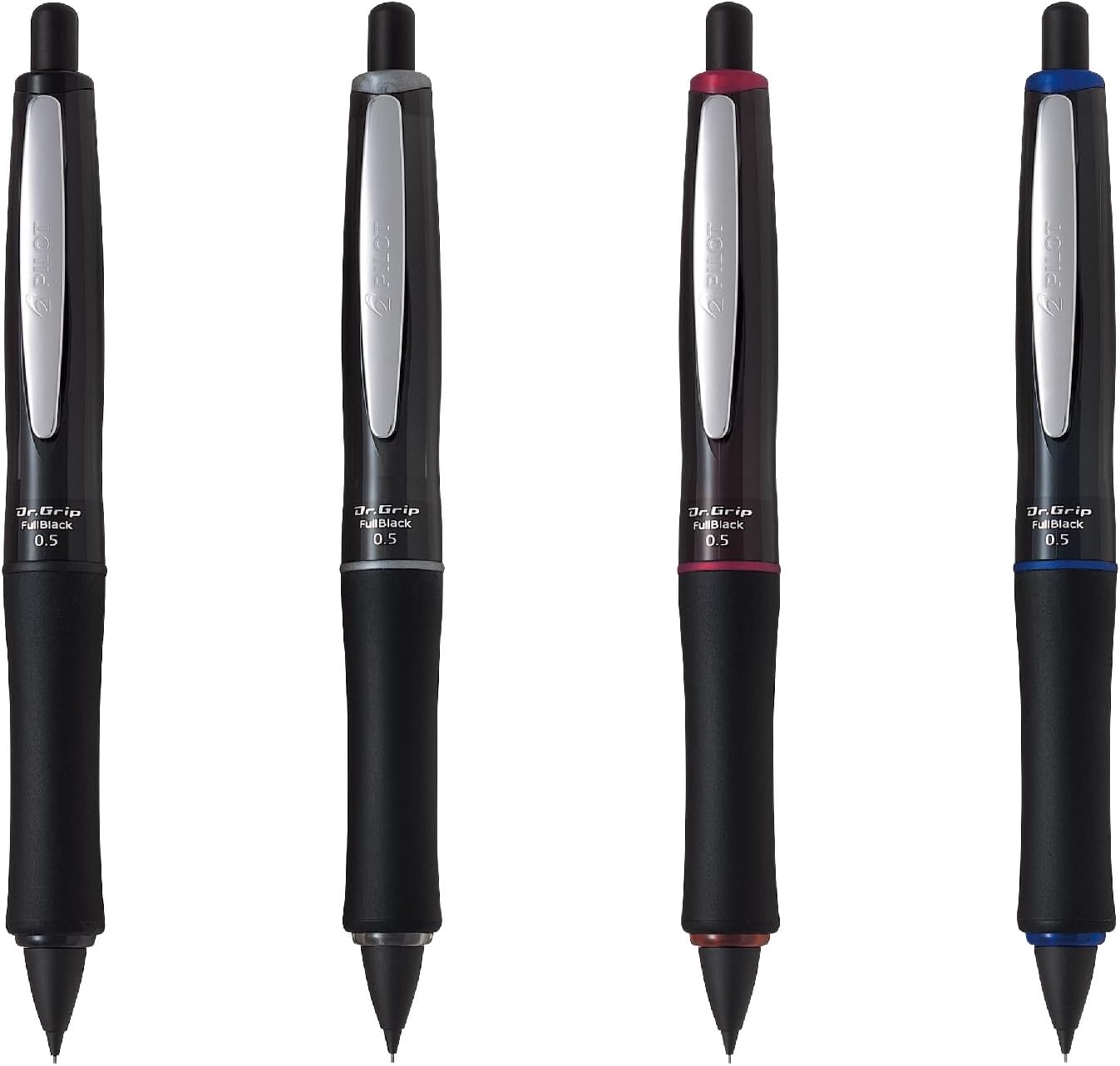 PILOT Dr. Grip Full Black HDGFB-80R-S Silver