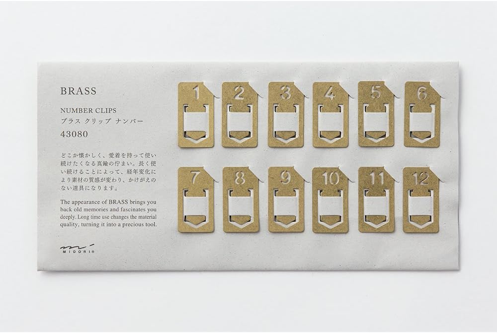 Midori Brass Clip Number (43080006)