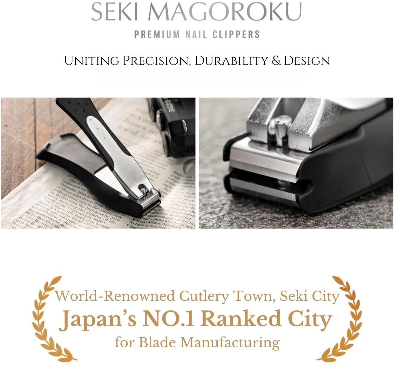 KAI Japanese Nail Clippers With Side Nail File, Stainless Steel, Large, Made in Japan