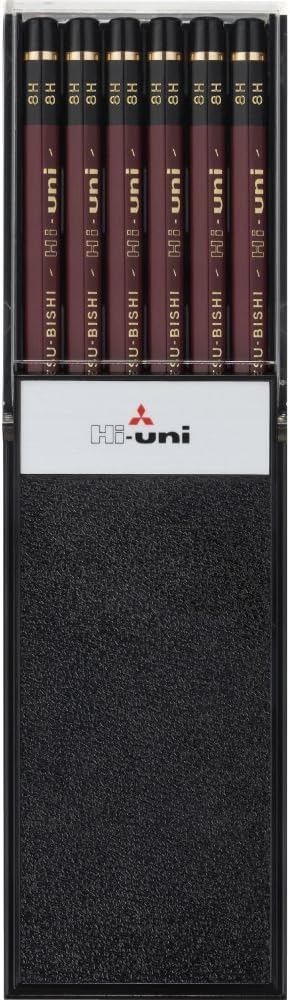 Uni Wooden Pencil, 8H, Box of 12 (HU8H)