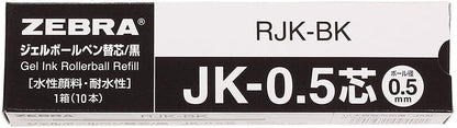 ZEBRA Refill for Ballpoint Pen/Black JK-0.5mm [RJK-BK] Set of 10 pieces (Japan Import)