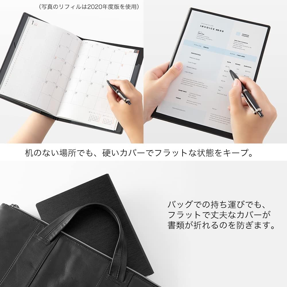 Midori Flat Diary, 2024, A5, Monthly, Black, 22279006 (Begins October 2023)