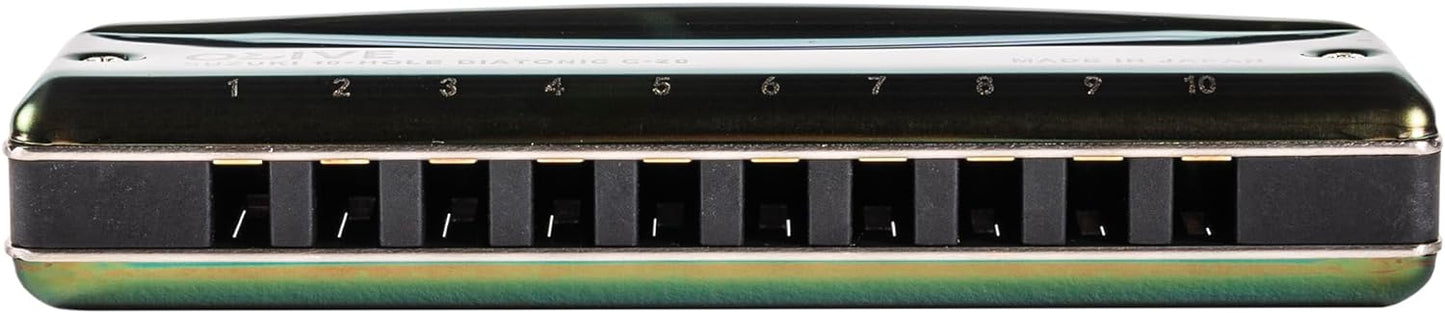 Suzuki C-20-AB Olive 10-Hole Diatonic Harmonica, Key of Ab