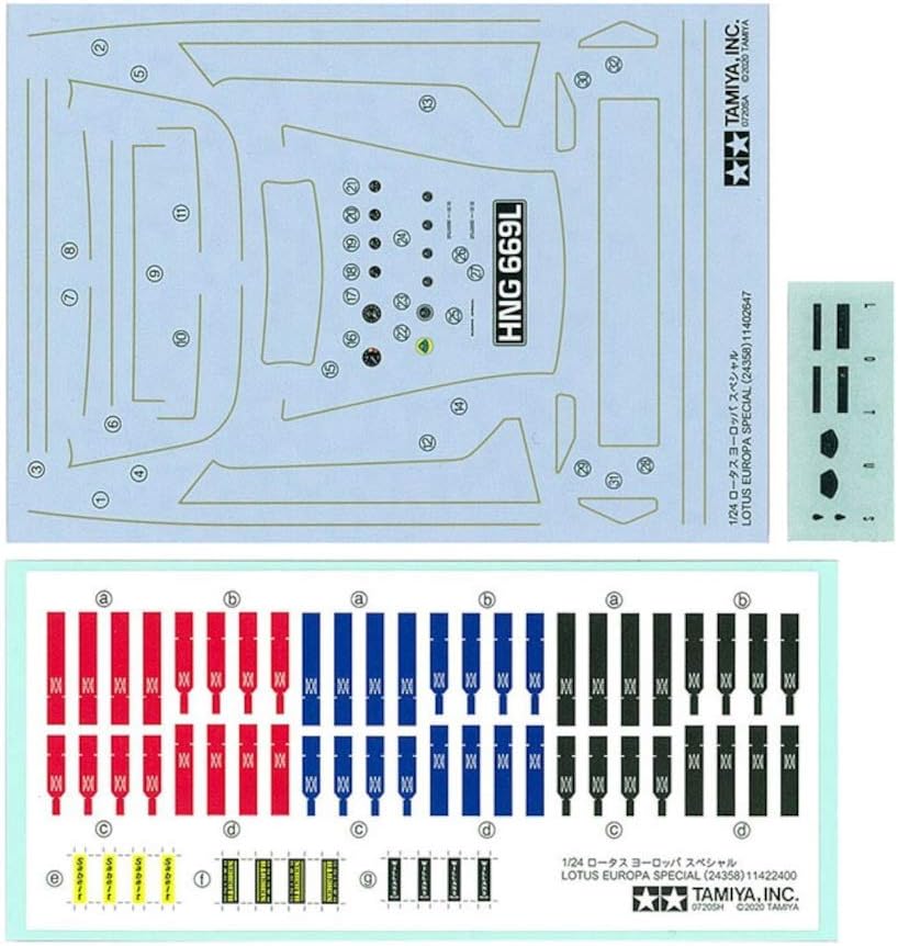 Tamiya 24358-000 Vehicle 1:24 Lotus Europa Special m. PE, Highly Model, Plastic, Assembly kit, Detailed Replica, unpainted, Black/Red/Blue, Mittel