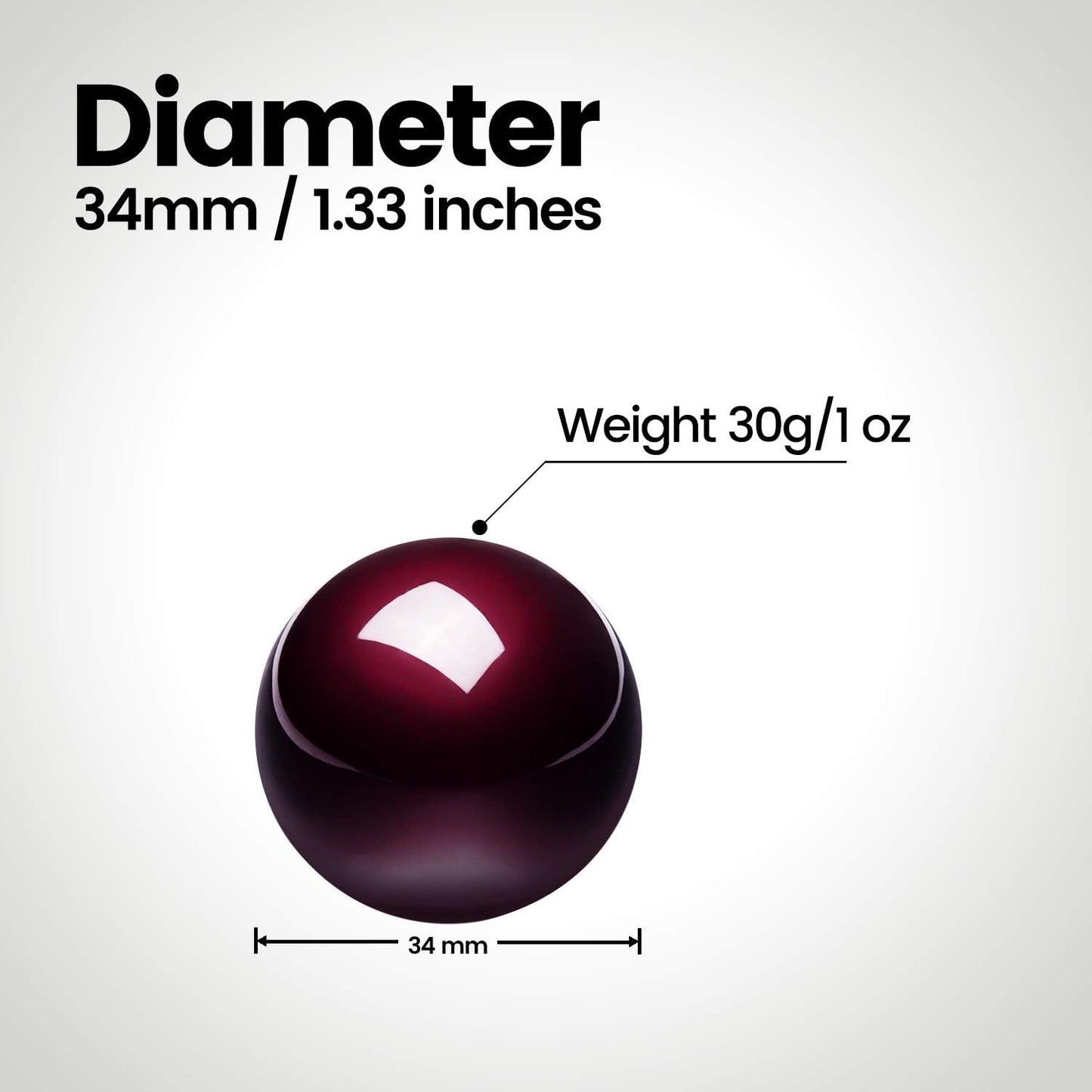 Perixx Peripro-303GR Small Trackball, 1.34 Inches Replacement Ball for Perimice and M570, Glossy Red (18021)