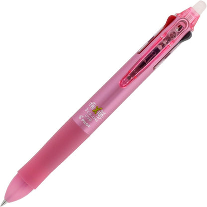 PILOT FriXion 3 038, 3 Color Ballpoint Pen, 0.38mm, Soft Pink Body (4902505501579)