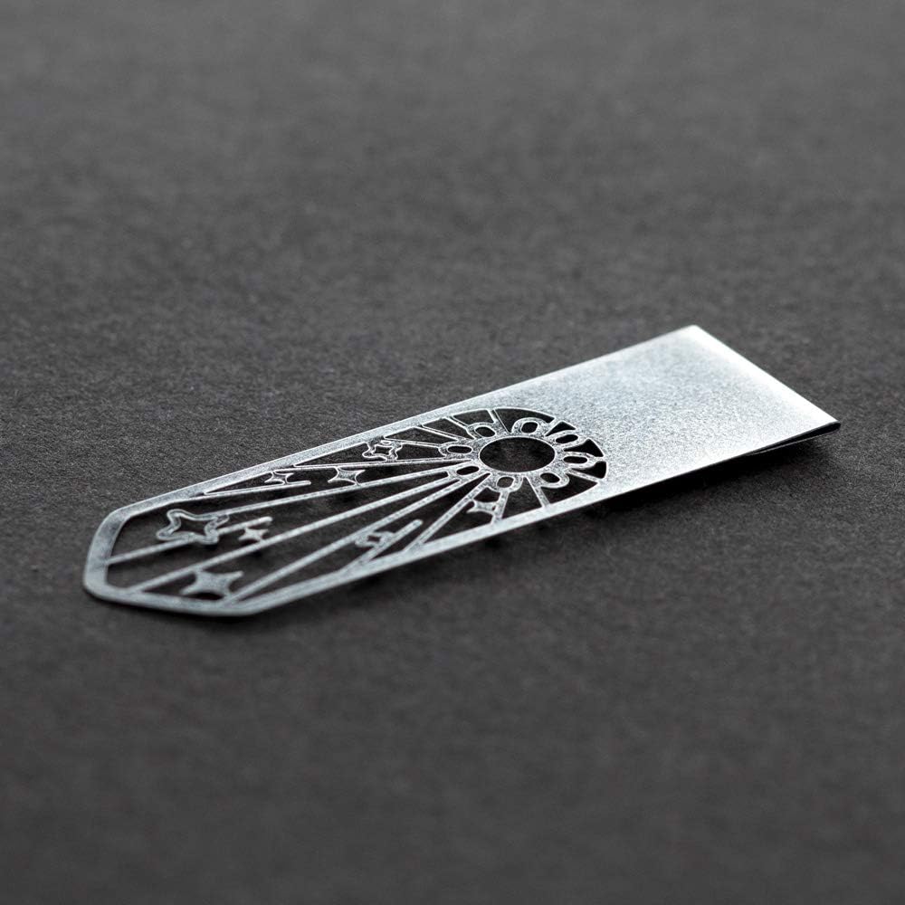 Designphil Weather Pattern Bookmarker Clip, 4 Pack, Stainless Steel