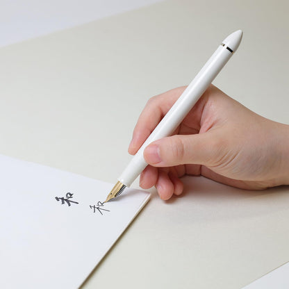 Sailor Fude DE Mannen Fountain Pen, Pearl White, Special Nib, 12-0150-010