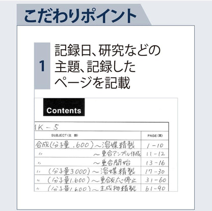 Kokuyo Research and Lab Notebook 80 sheets and Ki-LB208S
