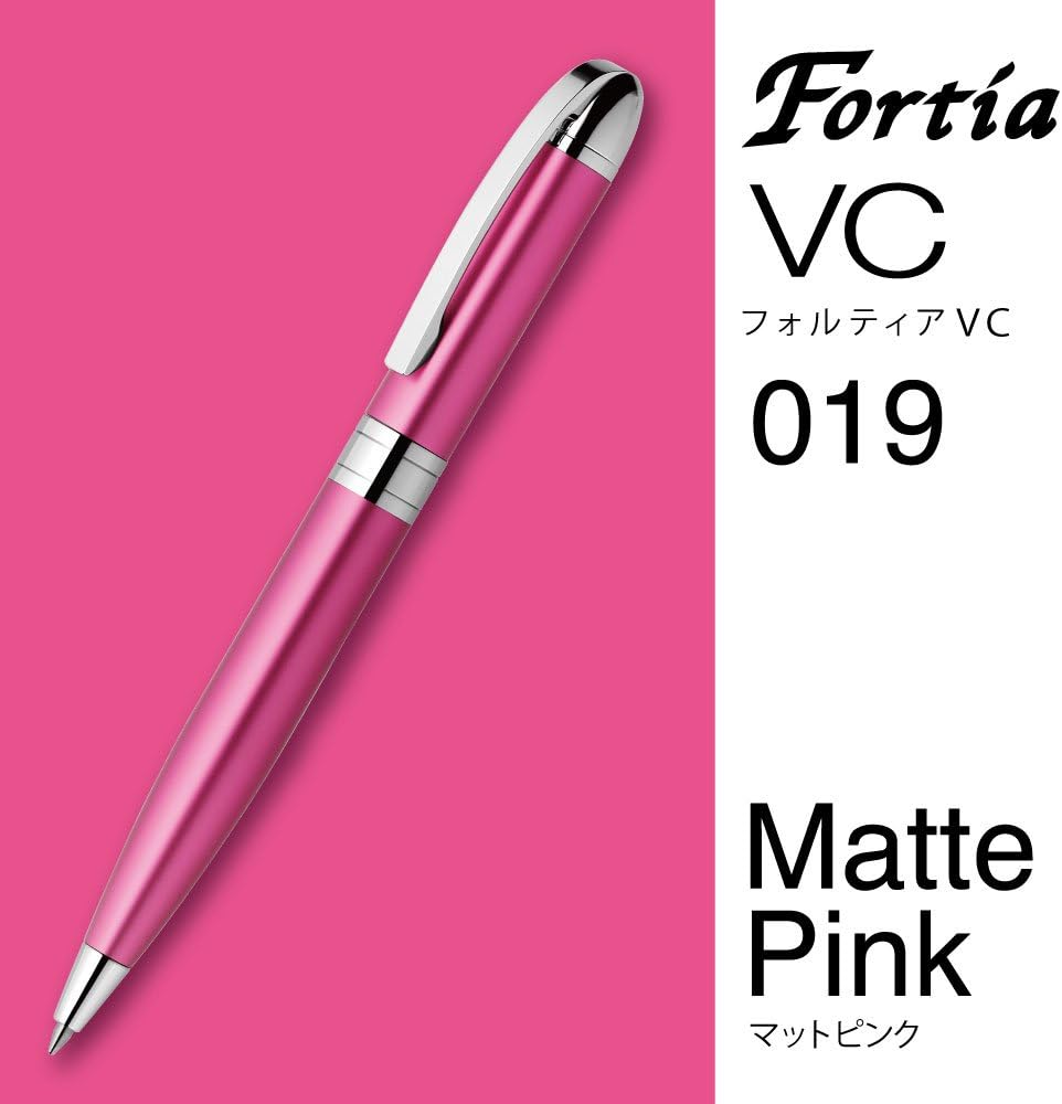 ZEBRA Oil Based Ink Ballpoint Pen, Fortia VC, Black Ink, Matte Pink Body - BA93-MTP