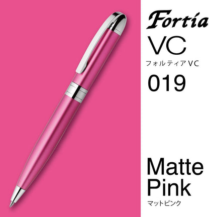 ZEBRA Oil Based Ink Ballpoint Pen, Fortia VC, Black Ink, Matte Pink Body - BA93-MTP
