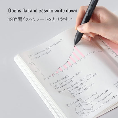 Nitoms S4147 STALOGY Notebook, 365 Days Notebook, A5, Dot Square, Black