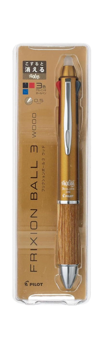 PILOT LKFB-2SEF-BN Erasable 3 Color Ballpoint Pen Frixion Ball 3 Wood 0.5 Brown