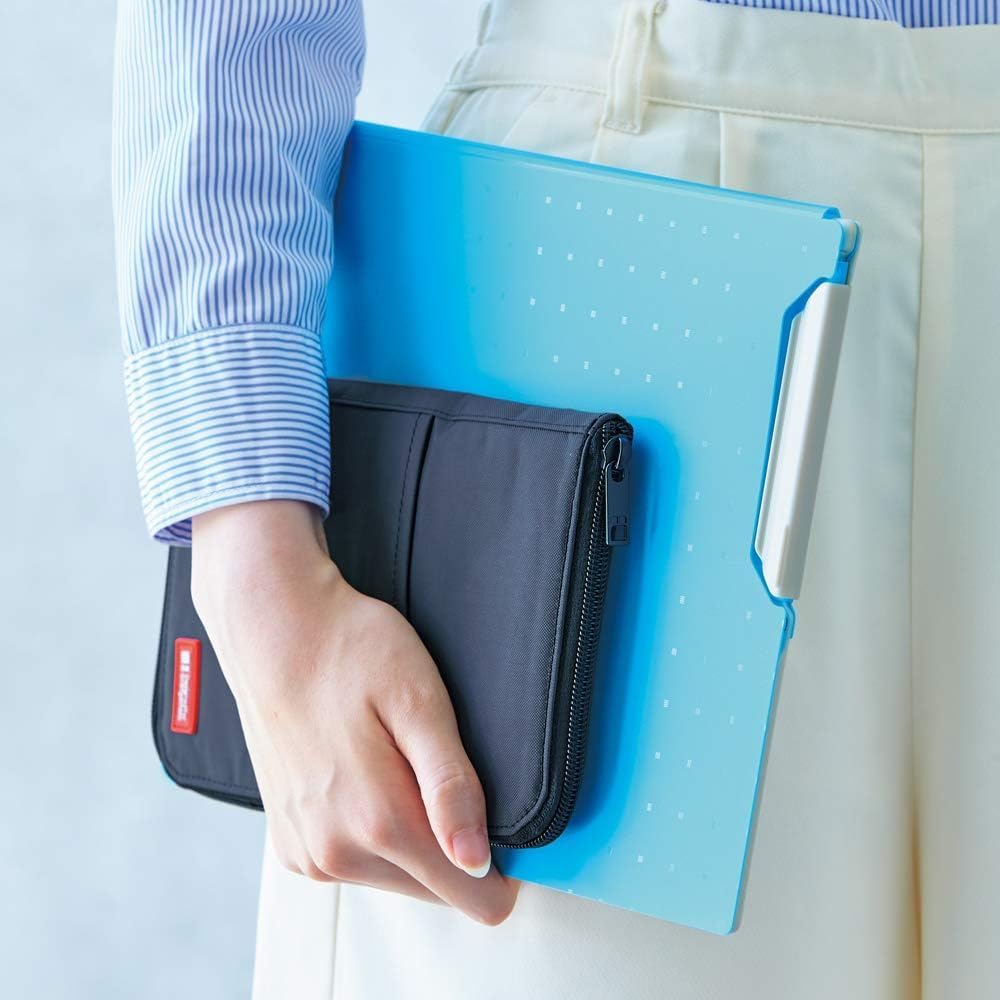 LIHITLAB LAB Slim Pen/Pencil Pouch, Wide, 0.7 ?� 5.5 ?� 8.5 Inches, Yellow Green (A7653-6)