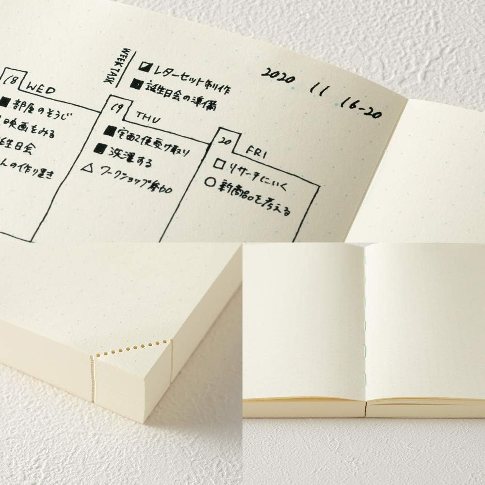 DESIGNPHIL Midori 15264006 Notebook, MD Notebook, Journal A5, 1 Page Per Day, Dot Square