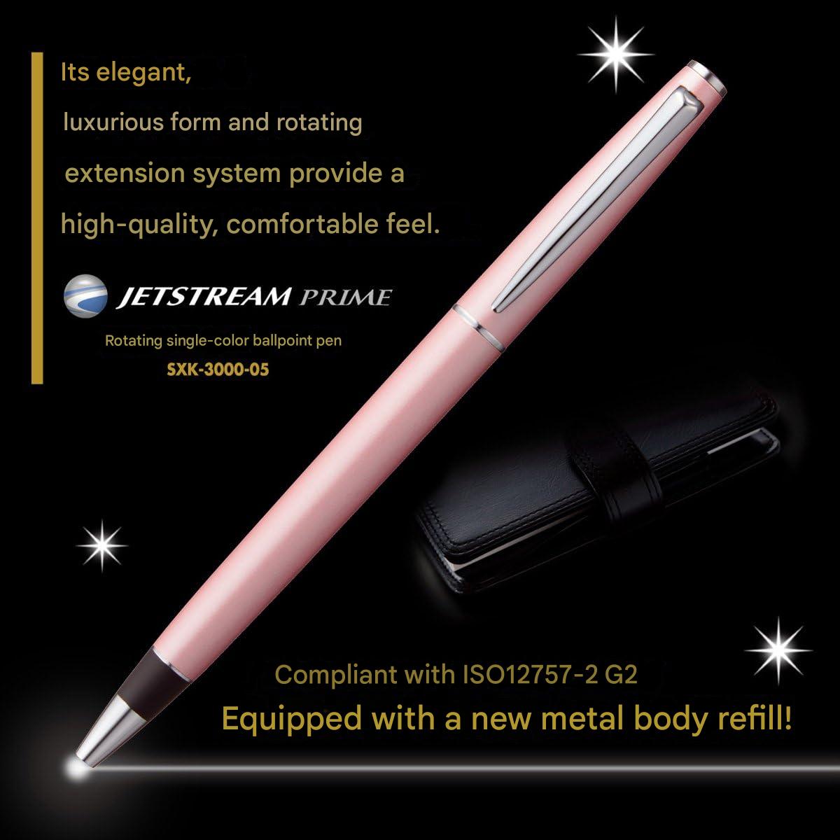 Mitsubishi Pencil SXK300005.68 Permanent Ballpoint Pen, Jet Stream Prime, Spinning Type, 0.5, Baby Pink, Easy Writing