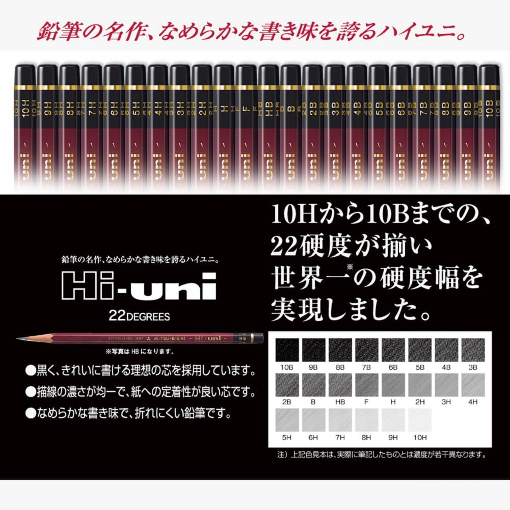 Uni Wooden Pencil, 5B, Box of 12 (HU5B)