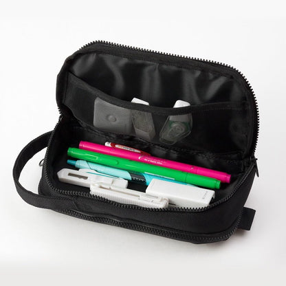 Midori 41784006 Pen Case, 2-Way Pouch, Pen Pouch, Cordura, Black