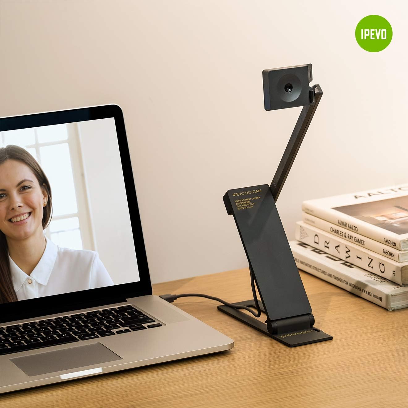 IPEVO DO-CAM Portable & Compact Ultra HD 8MP USB Camera for Professional Visual Presentations and Communication ??? Real-time Image Capture, Webcam for Conference Call, Distance Learning, Remote Work
