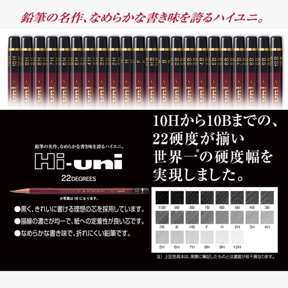 Uni Hi Wooden Pencil - B - Box of 12 (HUB)